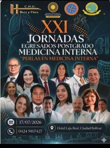 Invitan a XXI Jornada de Egresados Postgrado Medicina Interna UDO Bolívar